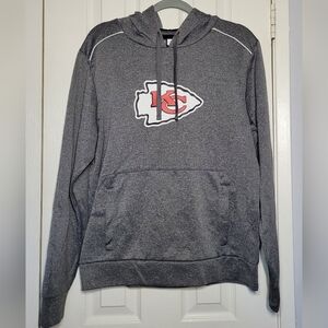 NFL Gray KC Kansas City Chiefs Dri-Fit Micro fleece lined Hoodie, Medium